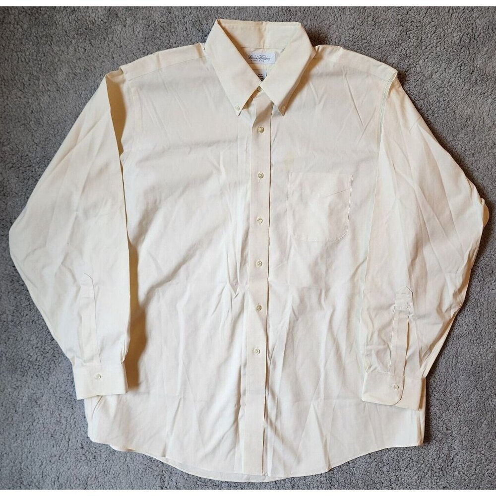 Brooks Brothers Non Iron Off White Long Sleeve Button Down Shirt Size 17.5 -‎ 35